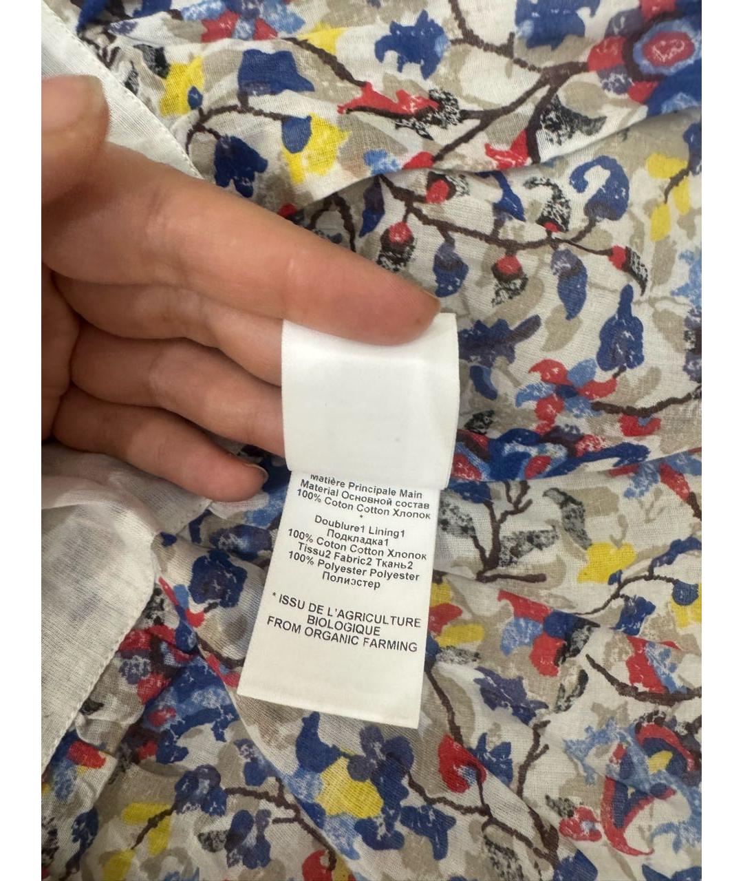 ISABEL MARANT ETOILE Мульти хлопковое повседневное платье, фото 4