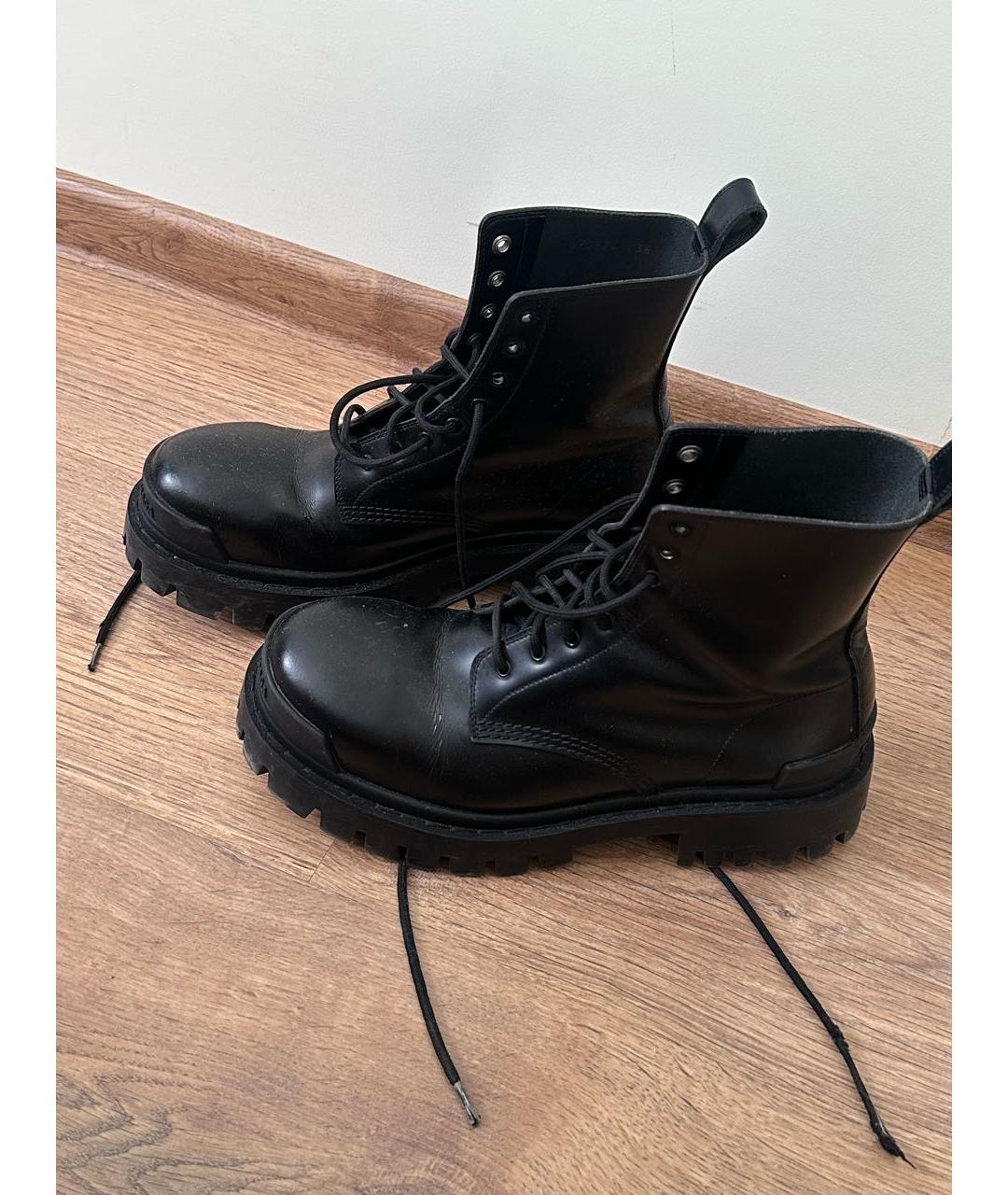 BALENCIAGA Черные кожаные ботинки, фото 5