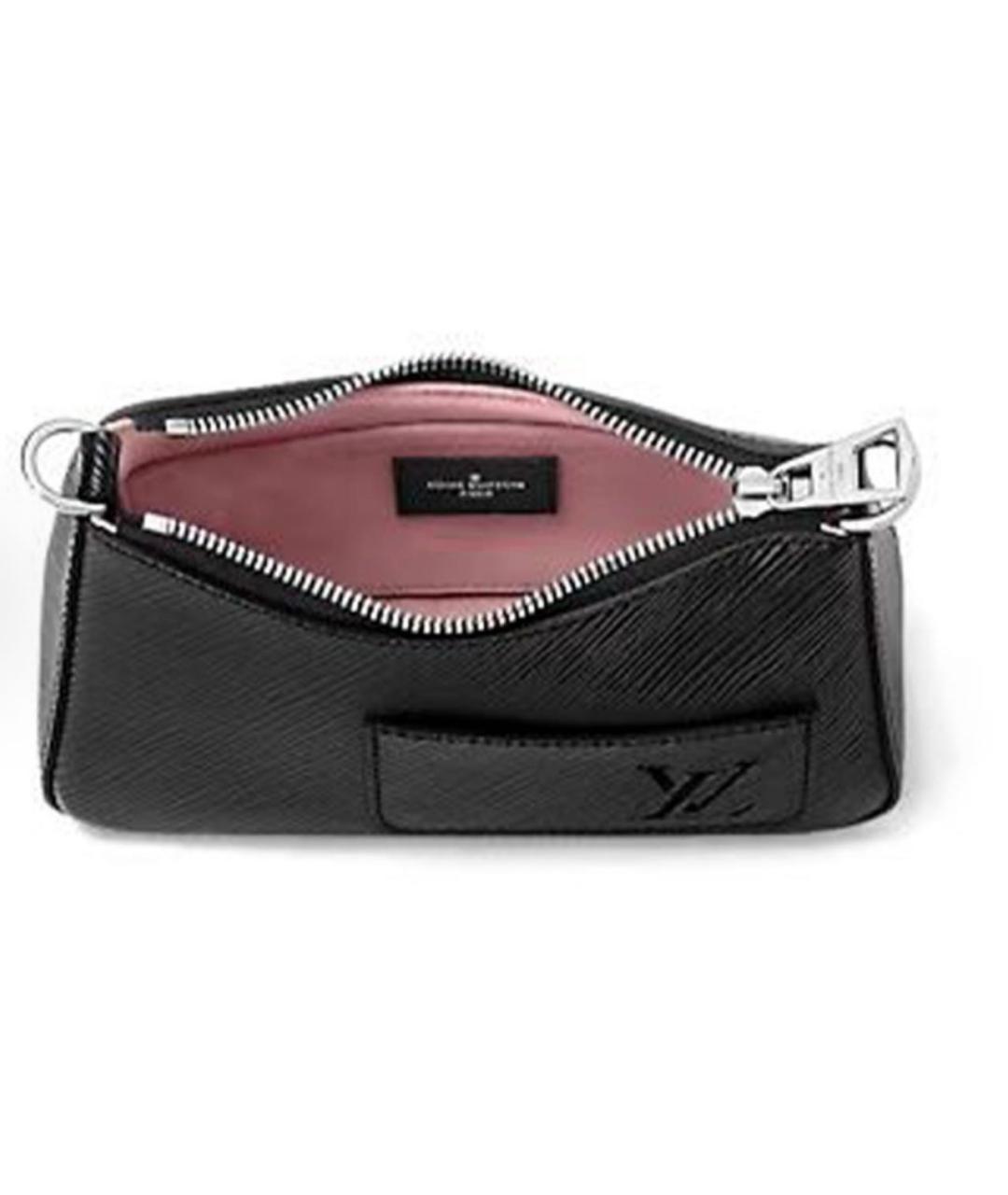 LOUIS VUITTON Черная кожаная сумка с короткими ручками, фото 4