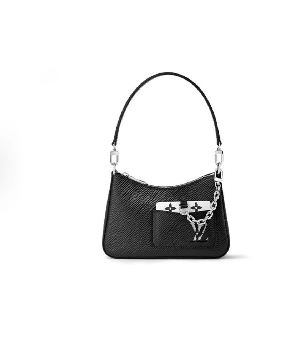 LOUIS VUITTON Черная кожаная сумка с короткими ручками, фото 5