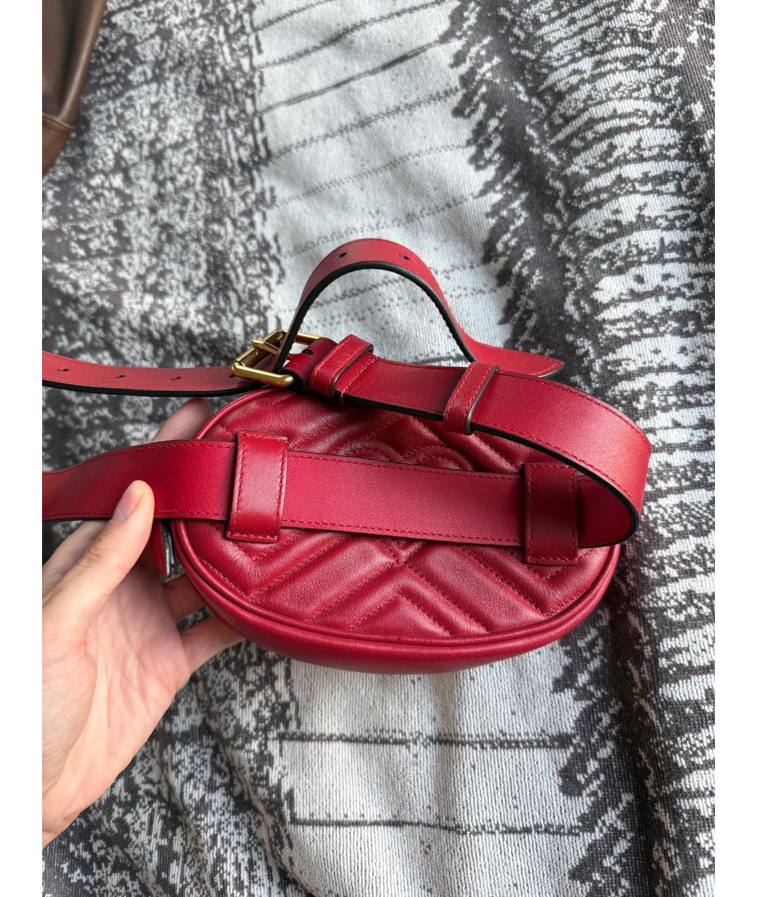 GUCCI Красная кожаная поясная сумка, фото 3