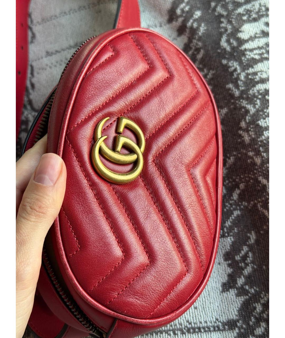 GUCCI Красная кожаная поясная сумка, фото 8