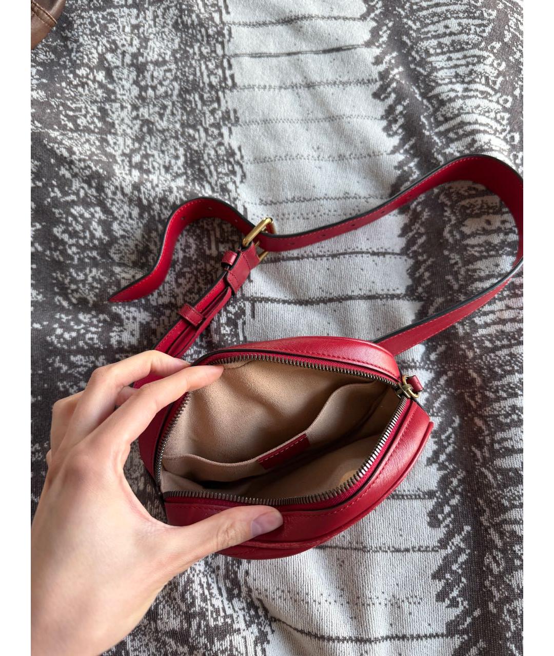 GUCCI Красная кожаная поясная сумка, фото 6
