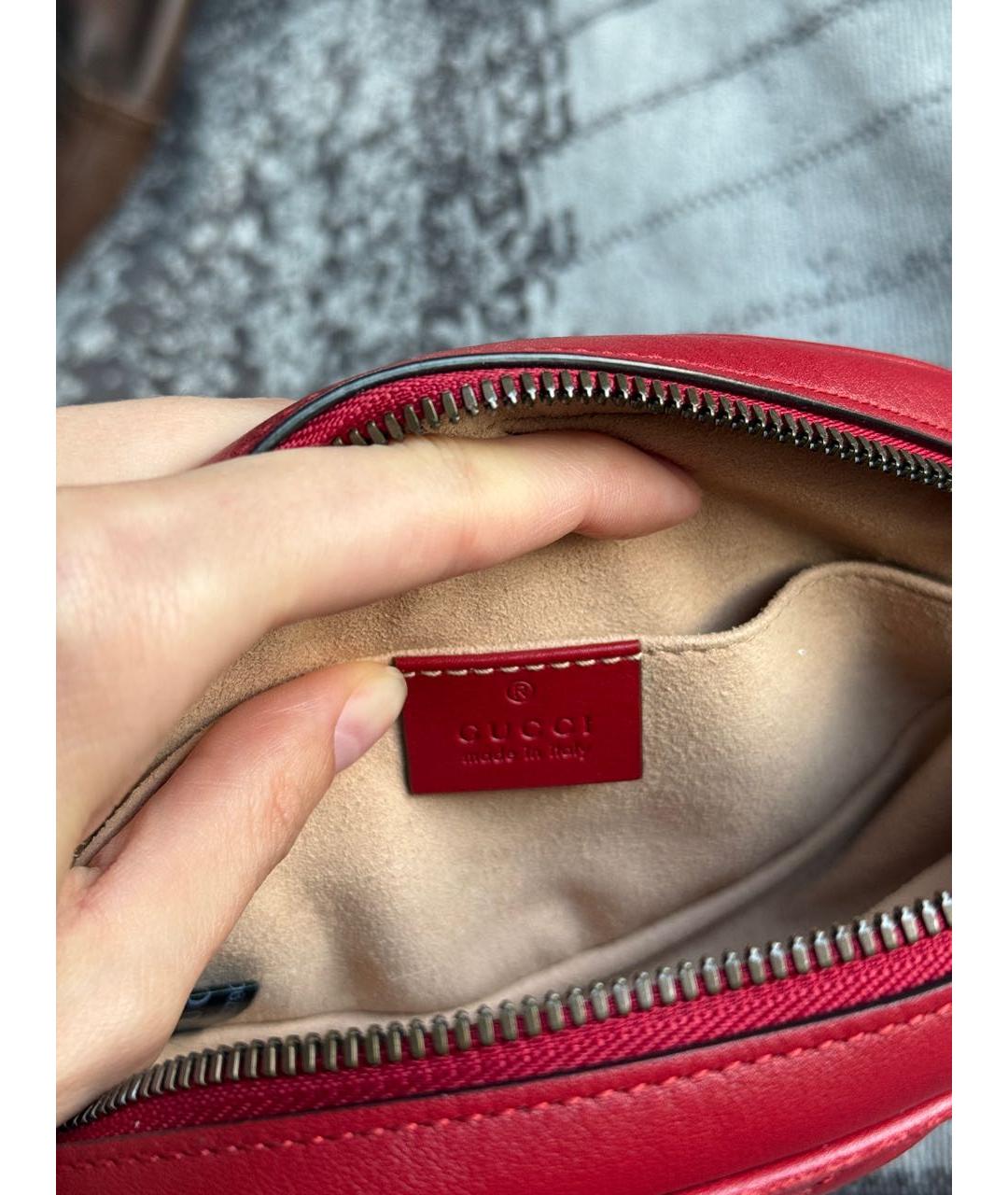 GUCCI Красная кожаная поясная сумка, фото 4