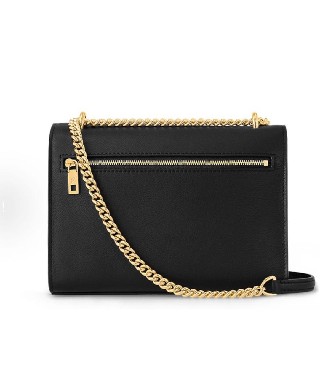 LOUIS VUITTON Черная кожаная сумка через плечо, фото 2