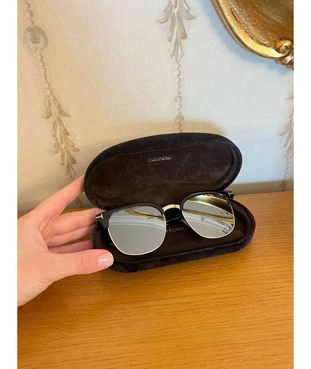 TOM FORD Черные пластиковые солнцезащитные очки, фото 4