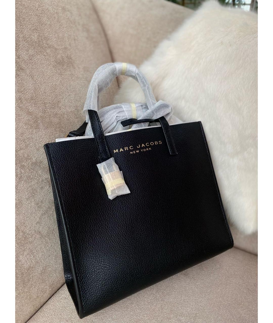 MARC JACOBS Черная кожаная сумка с короткими ручками, фото 2