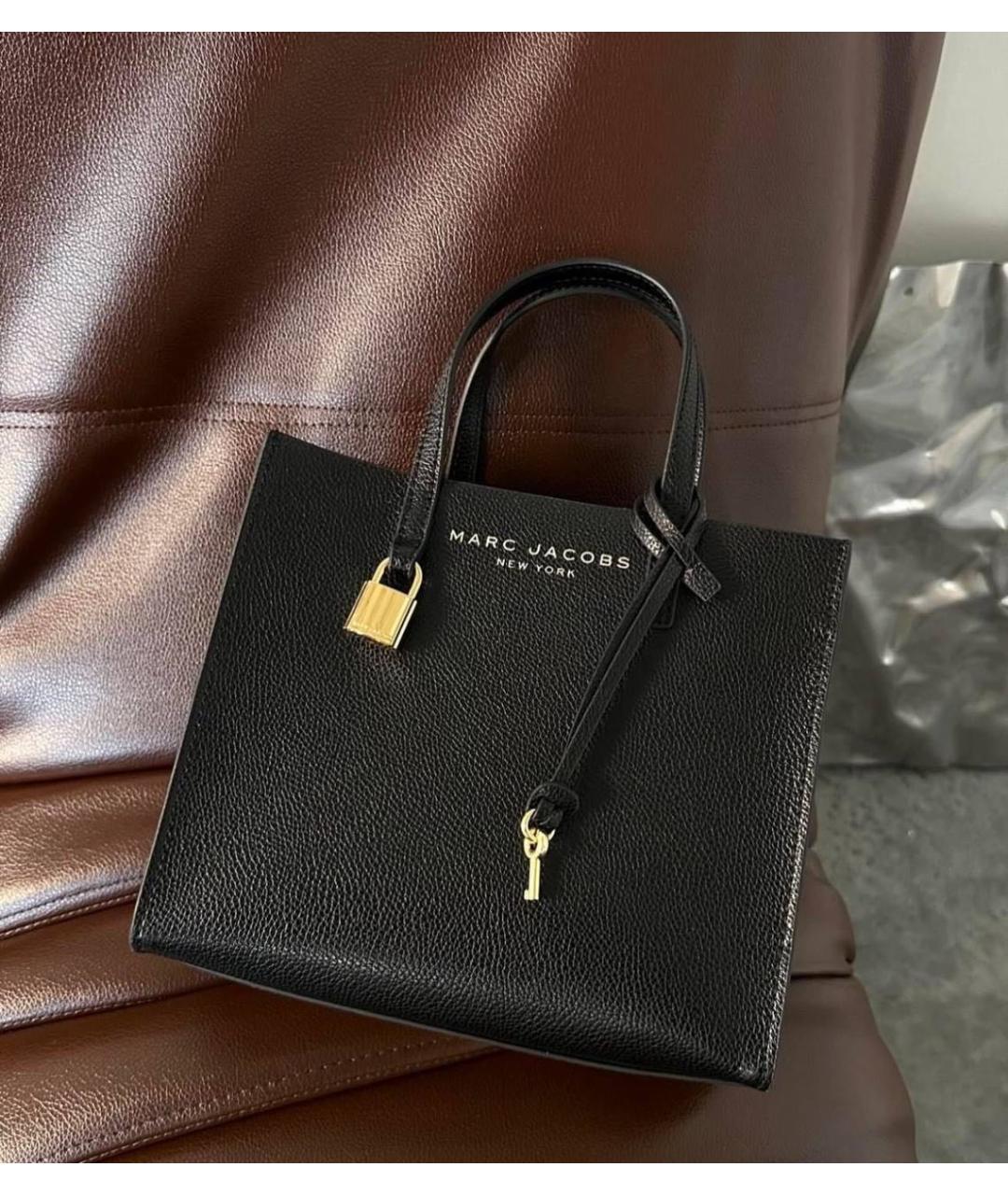 MARC JACOBS Черная кожаная сумка с короткими ручками, фото 7