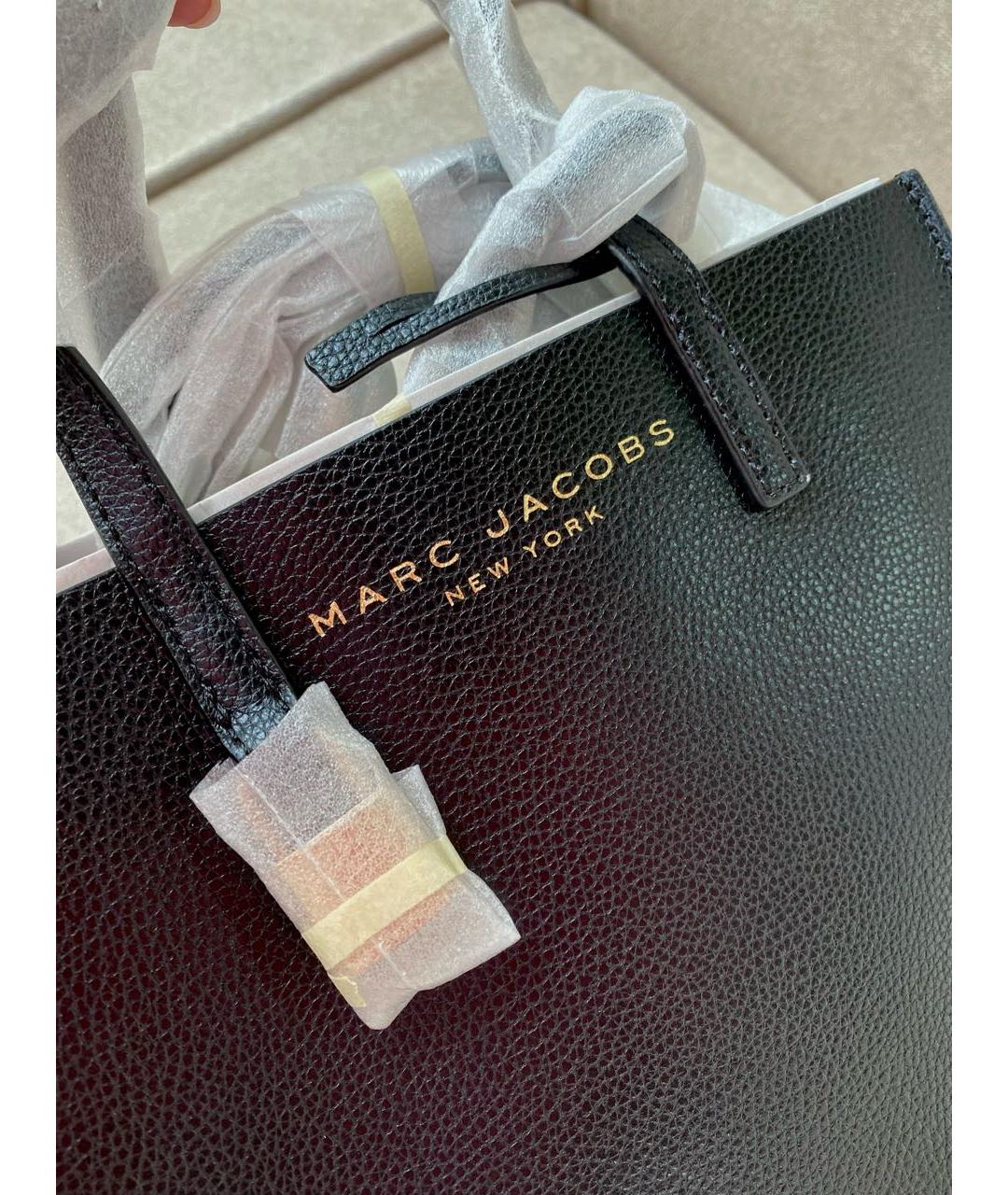 MARC JACOBS Черная кожаная сумка с короткими ручками, фото 3