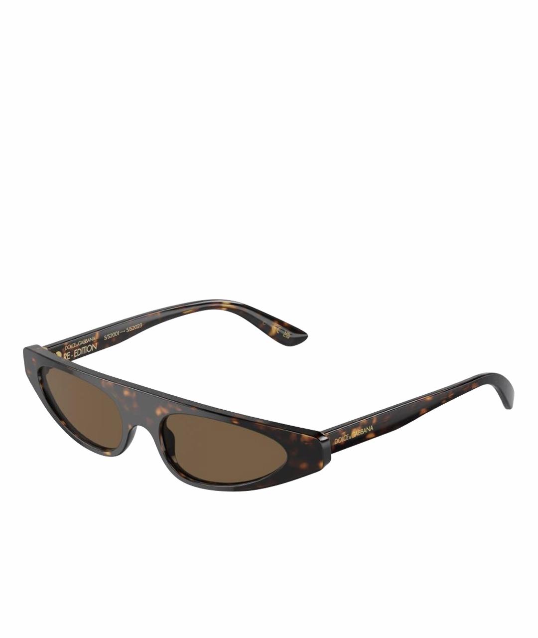 DOLCE&GABBANA Коричневые пластиковые солнцезащитные очки, фото 1