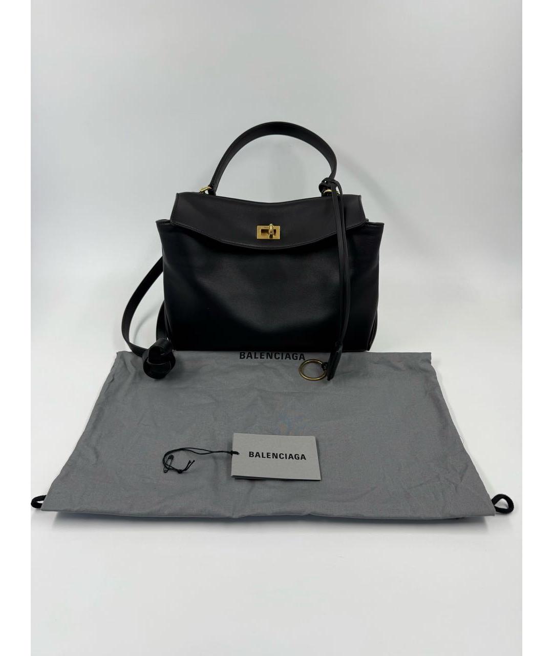 BALENCIAGA Черная кожаная сумка через плечо, фото 2