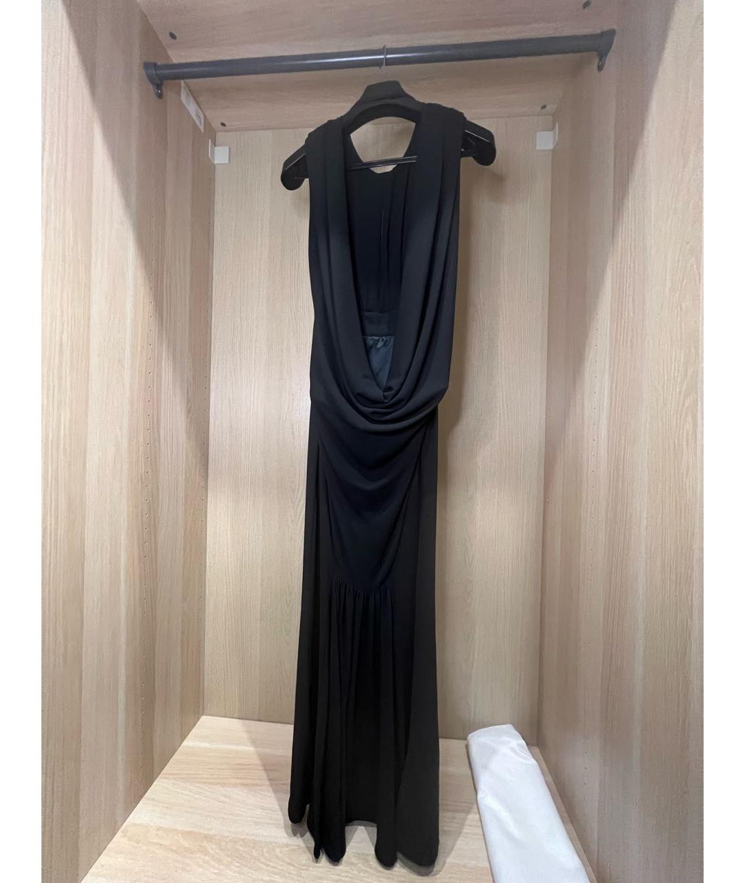 ELISABETTA FRANCHI Черное полиэстеровое вечернее платье, фото 2