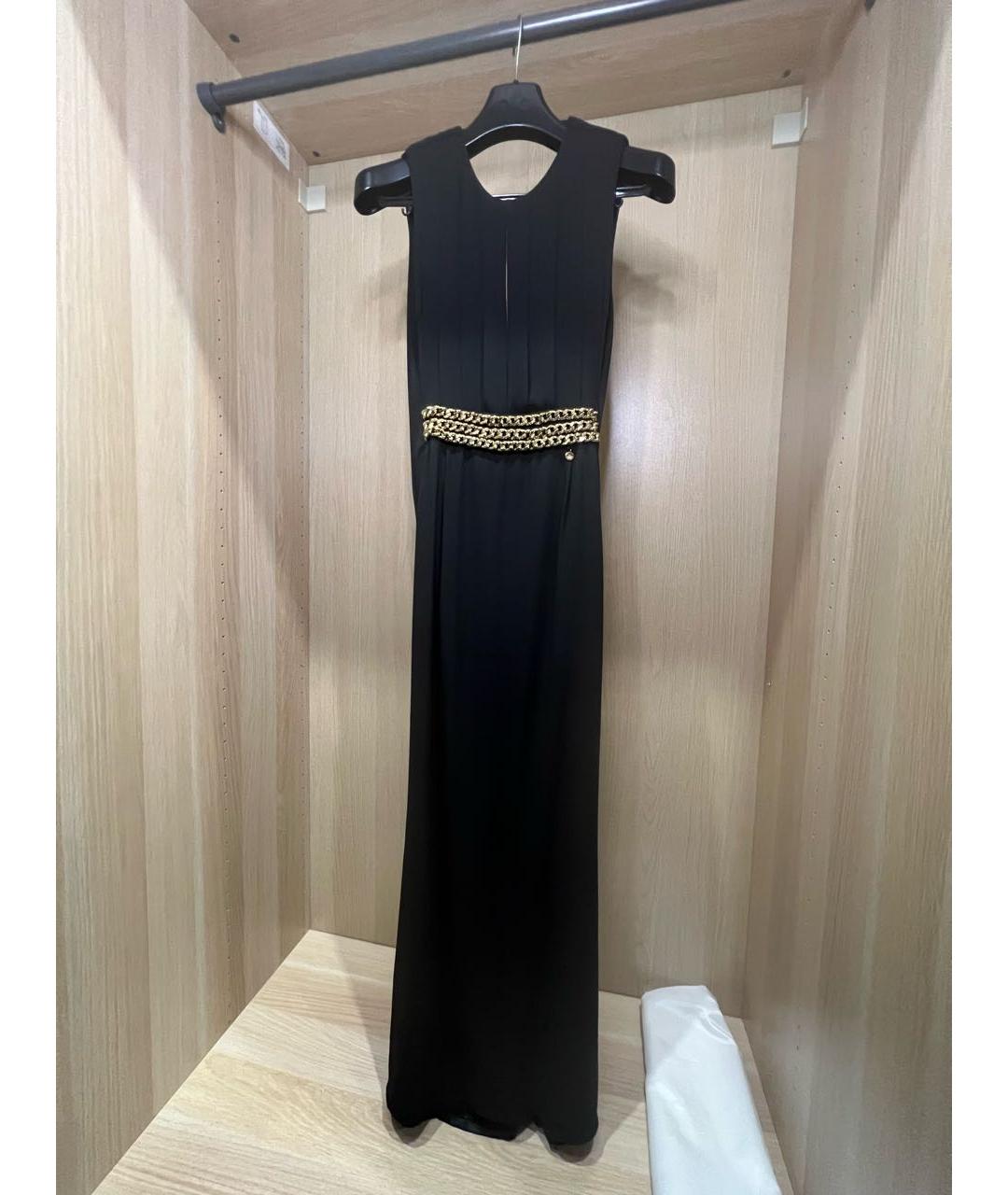 ELISABETTA FRANCHI Черное полиэстеровое вечернее платье, фото 9