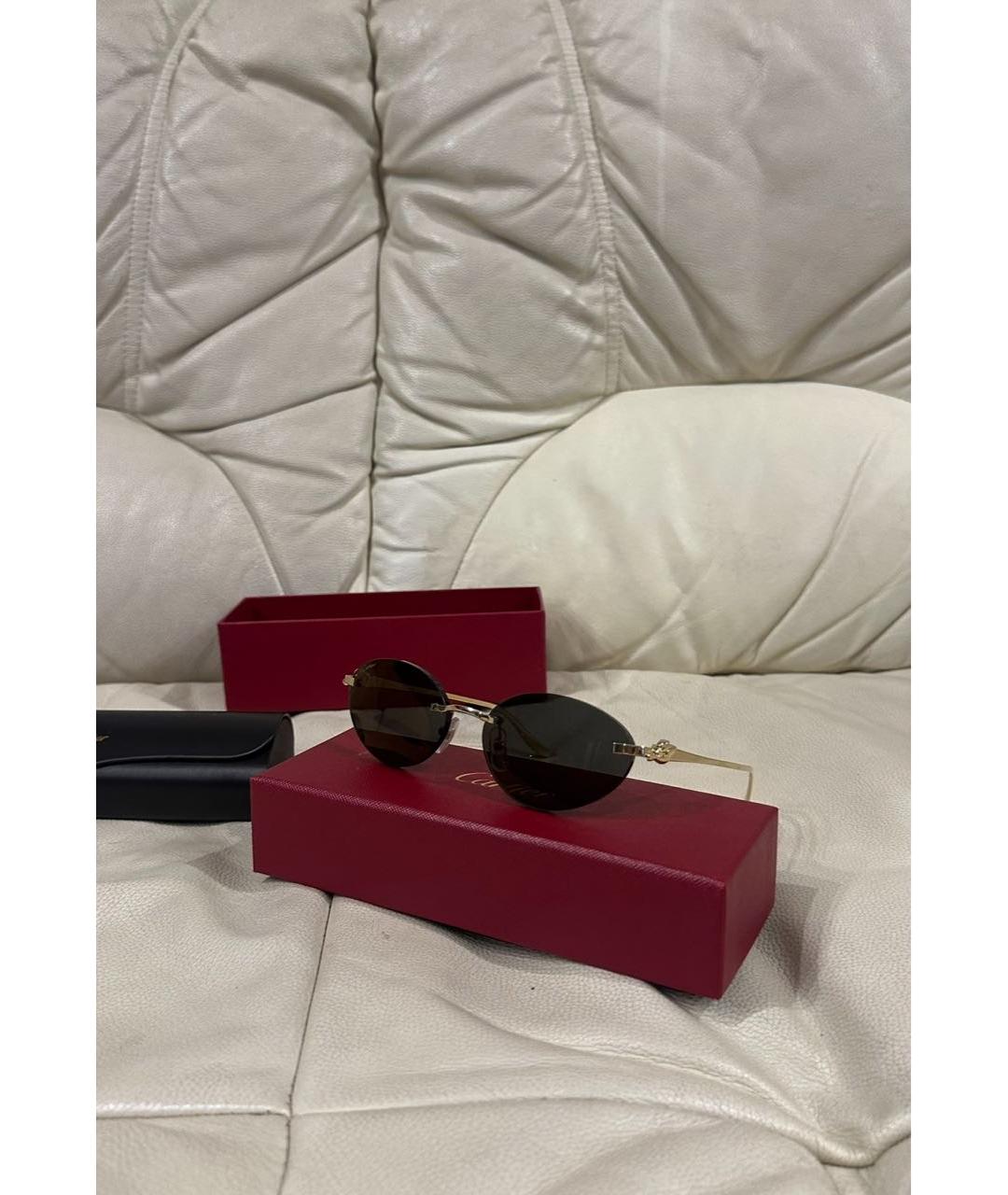 CARTIER Золотые металлические солнцезащитные очки, фото 2