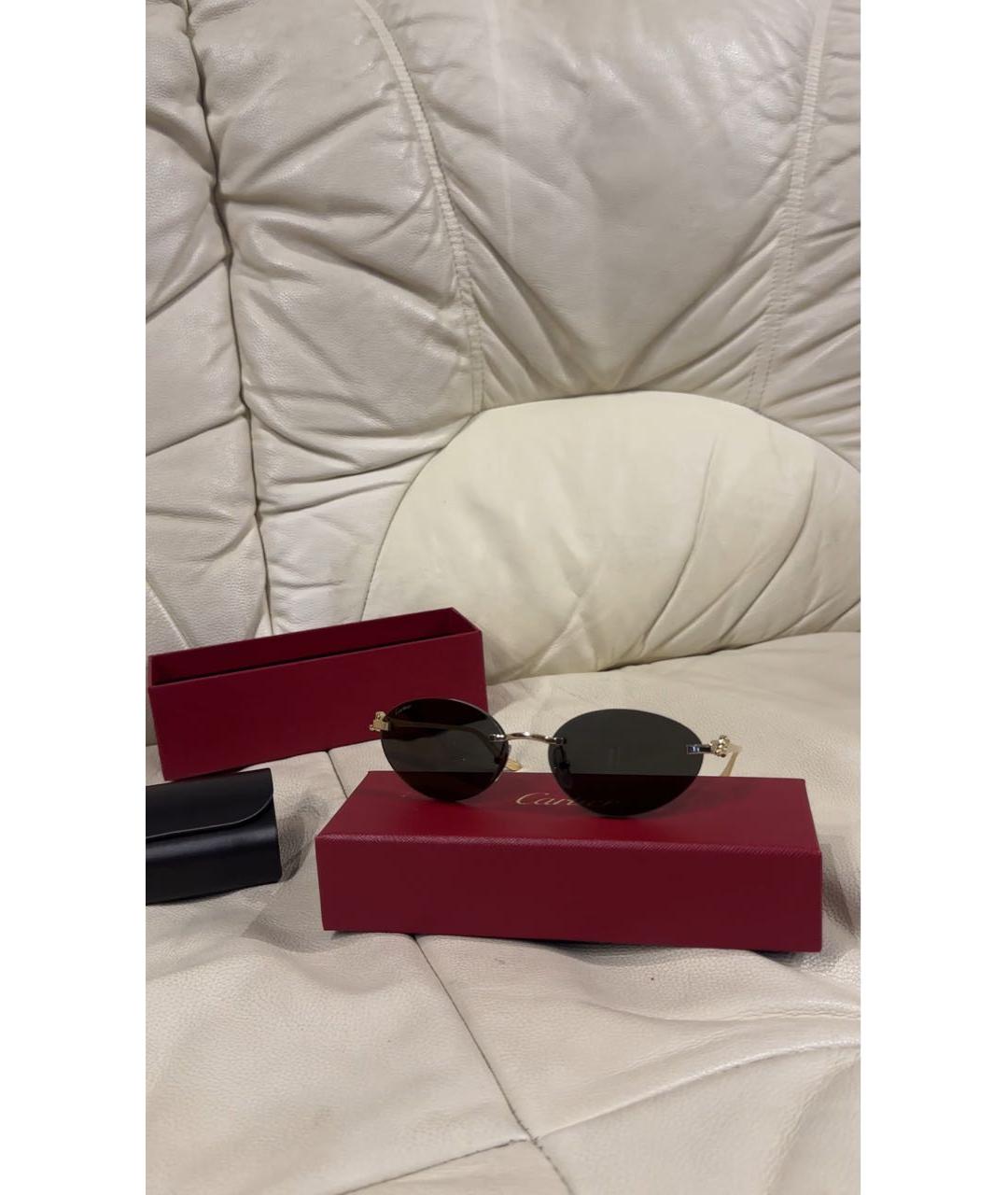 CARTIER Золотые металлические солнцезащитные очки, фото 3