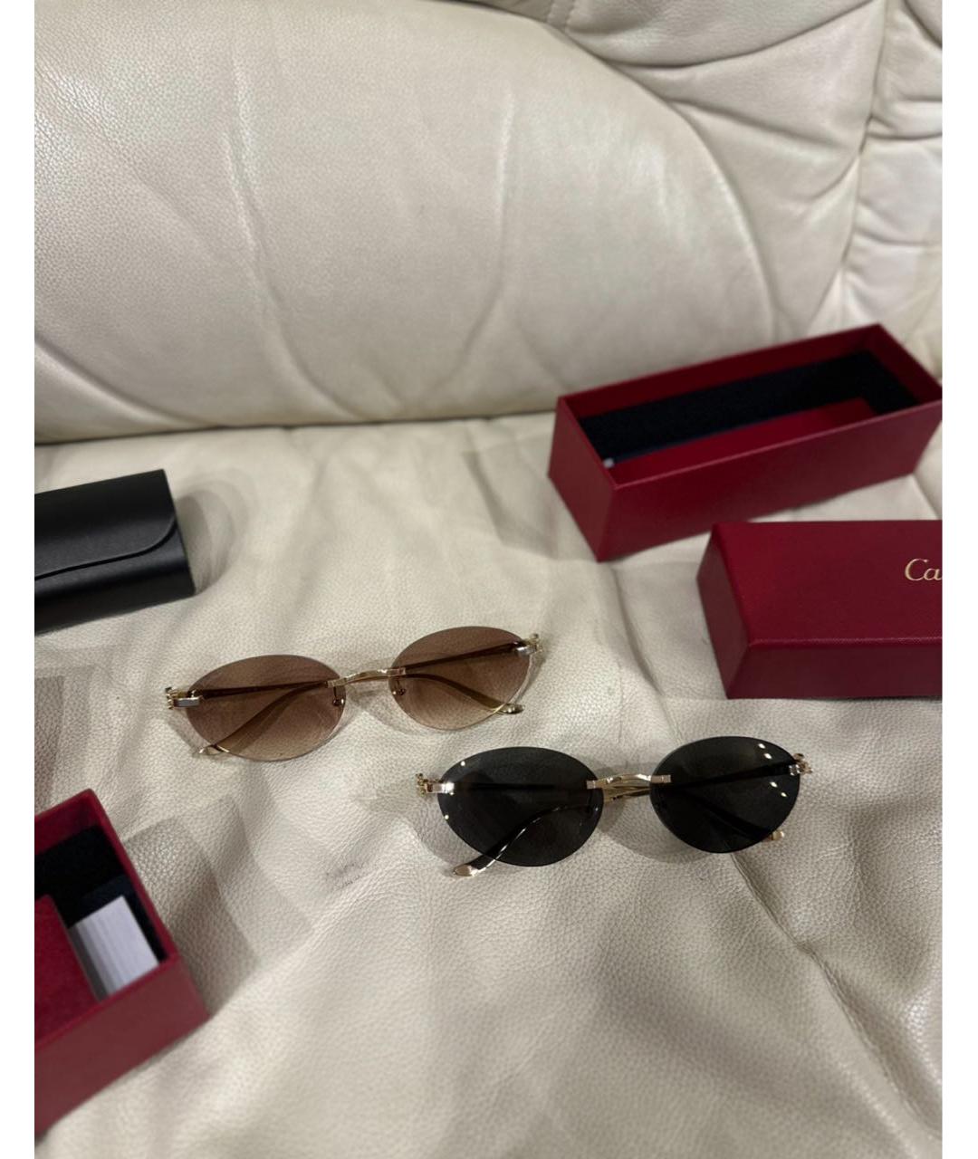 CARTIER Золотые металлические солнцезащитные очки, фото 4