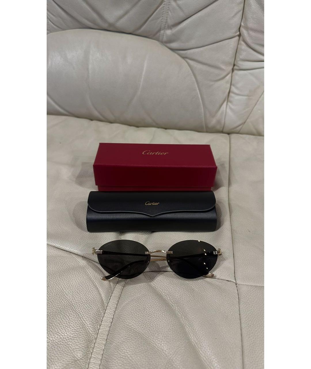 CARTIER Золотые металлические солнцезащитные очки, фото 5