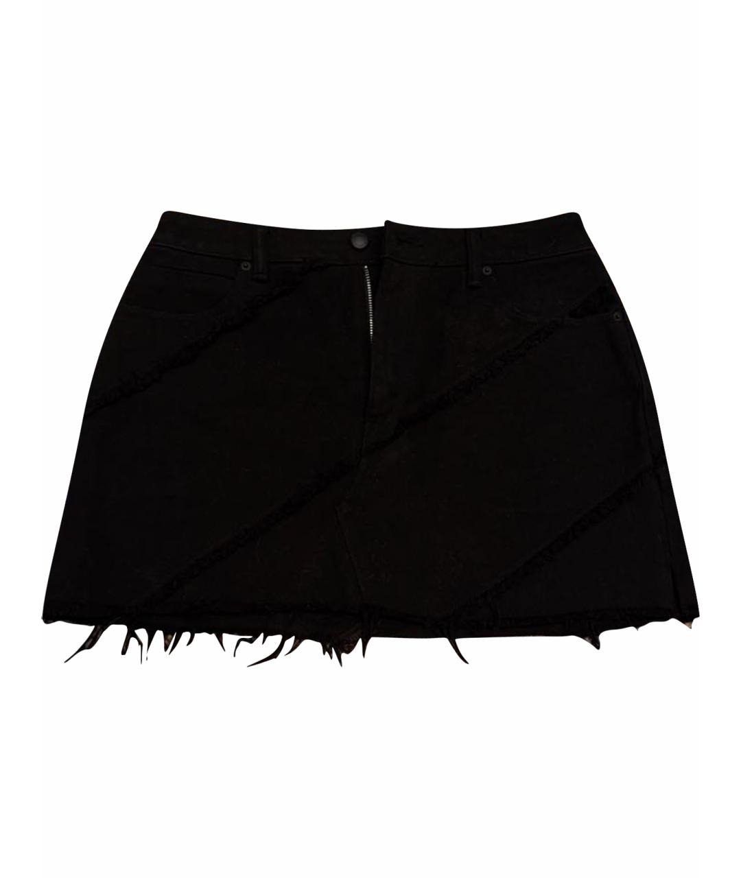 ALEXANDER WANG Черная хлопковая юбка мини, фото 1