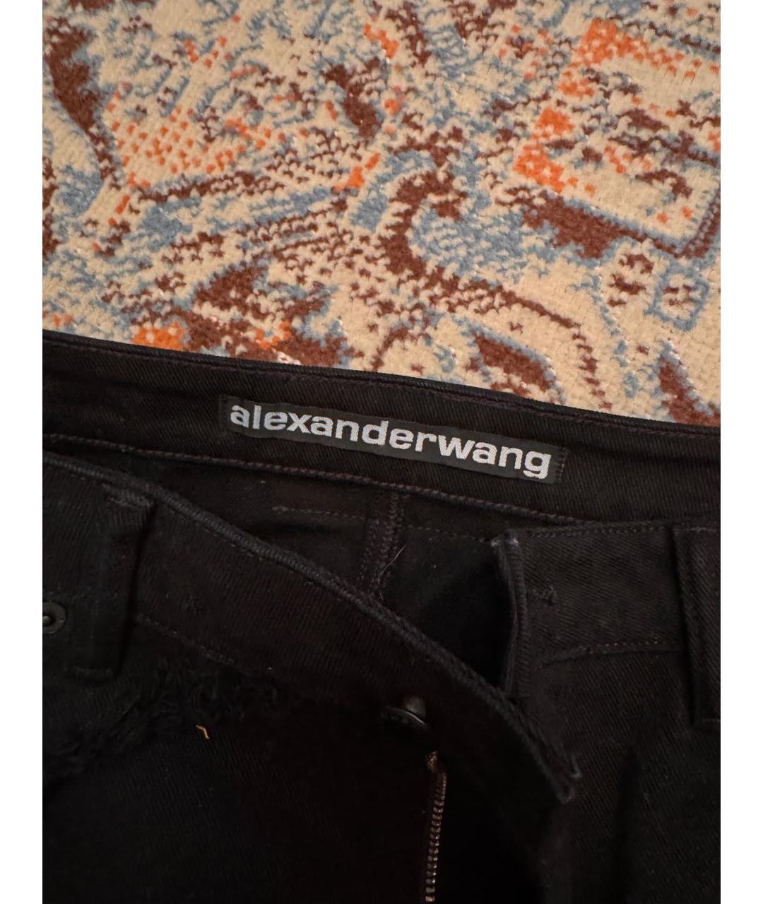 ALEXANDER WANG Черная хлопковая юбка мини, фото 3