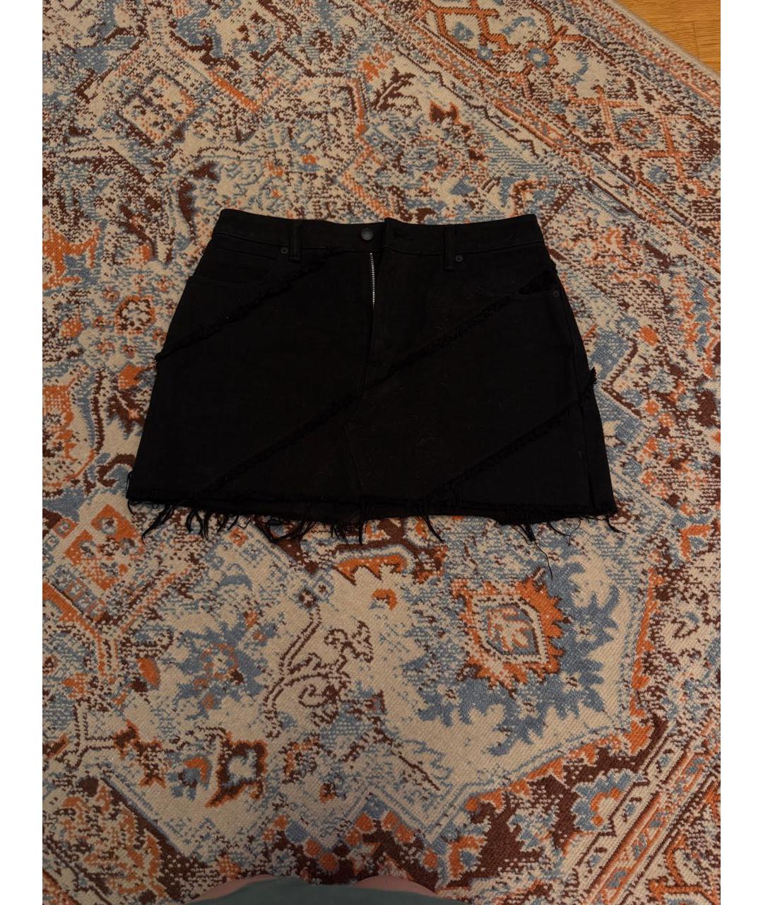 ALEXANDER WANG Черная хлопковая юбка мини, фото 5