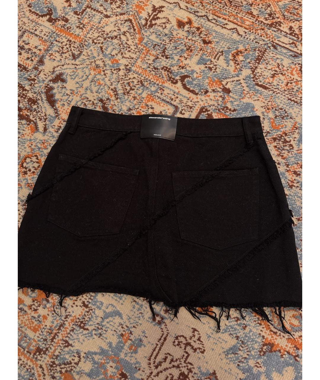 ALEXANDER WANG Черная хлопковая юбка мини, фото 2