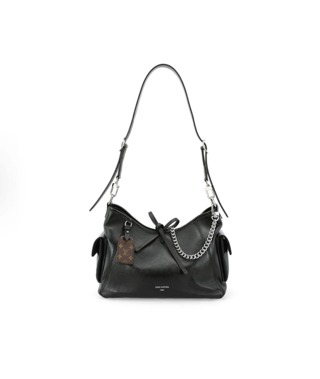 LOUIS VUITTON Черная кожаная сумка через плечо, фото 2