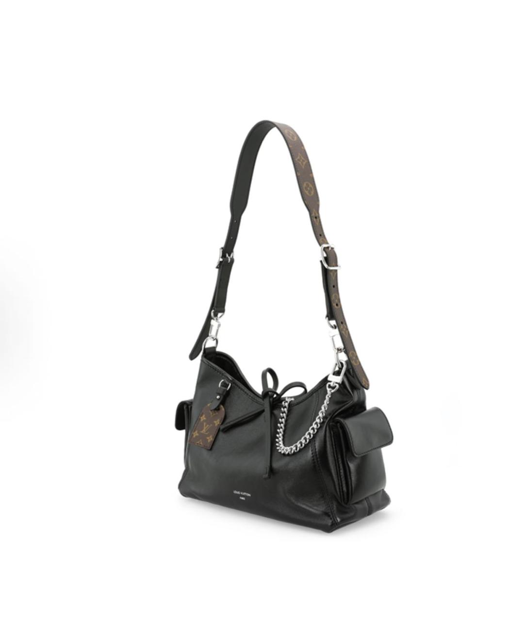 LOUIS VUITTON Черная кожаная сумка через плечо, фото 3