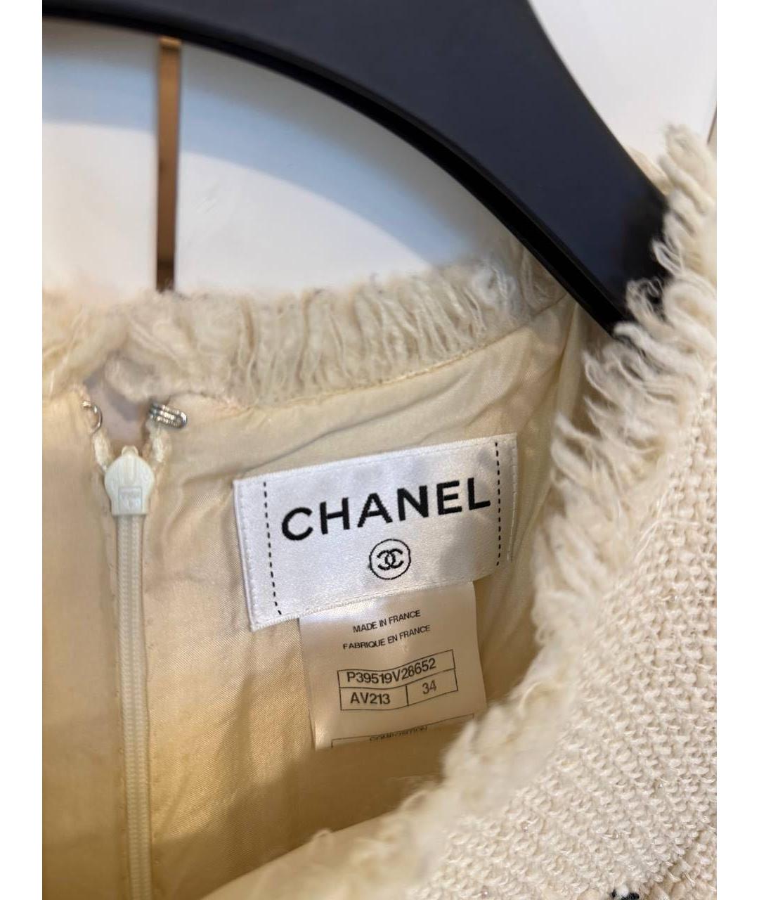 CHANEL Белое шерстяное вечернее платье, фото 3
