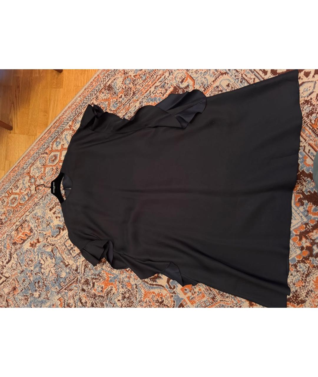 ROCHAS Черное шелковое коктейльное платье, фото 2