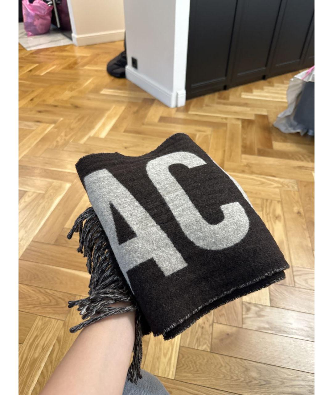JACQUEMUS Коричневый шерстяной шарф, фото 2