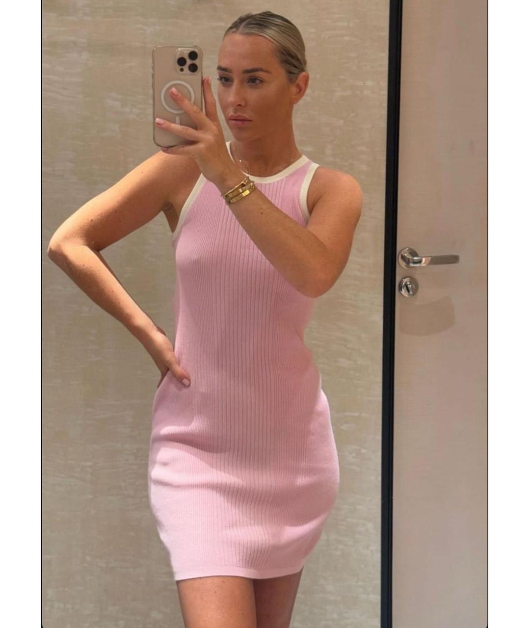 CHANEL Розовое хлопковое повседневное платье, фото 3