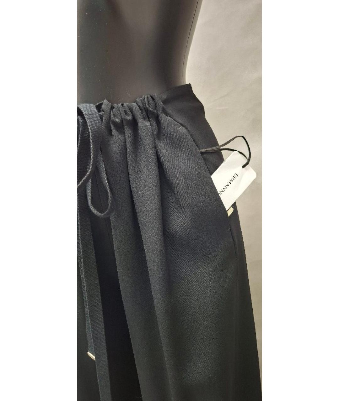 ERMANNO SCERVINO Черные вискозные брюки широкие, фото 8