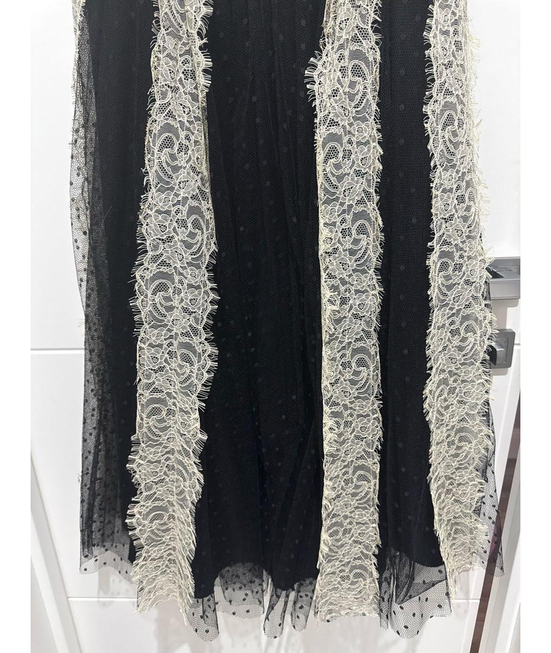 RED VALENTINO Черная кружевная юбка миди, фото 5