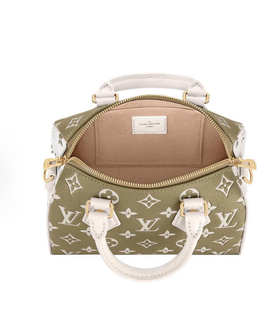 LOUIS VUITTON Бежевая кожаная сумка с короткими ручками, фото 3