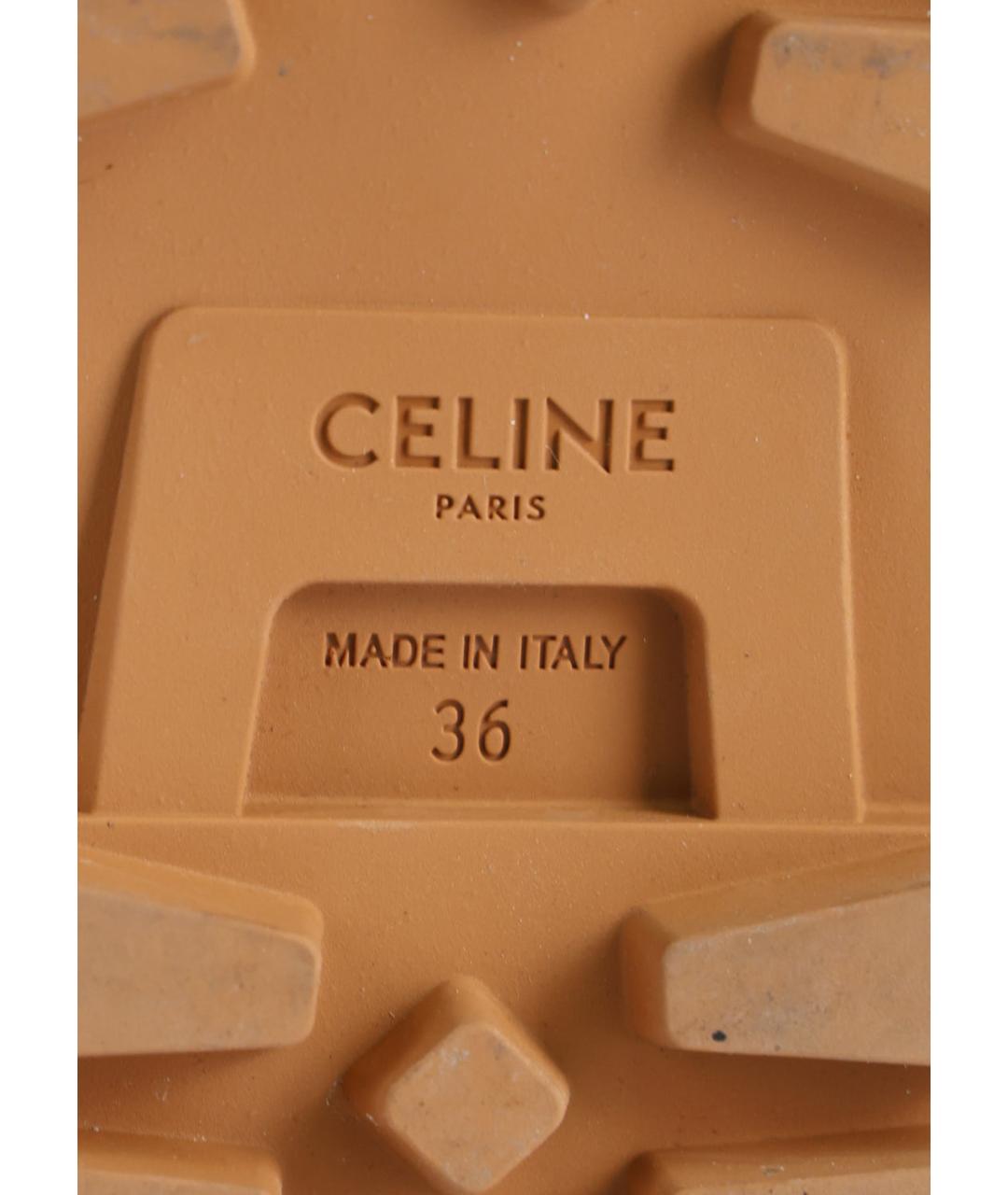 CELINE Коричневые текстильные ботинки, фото 5