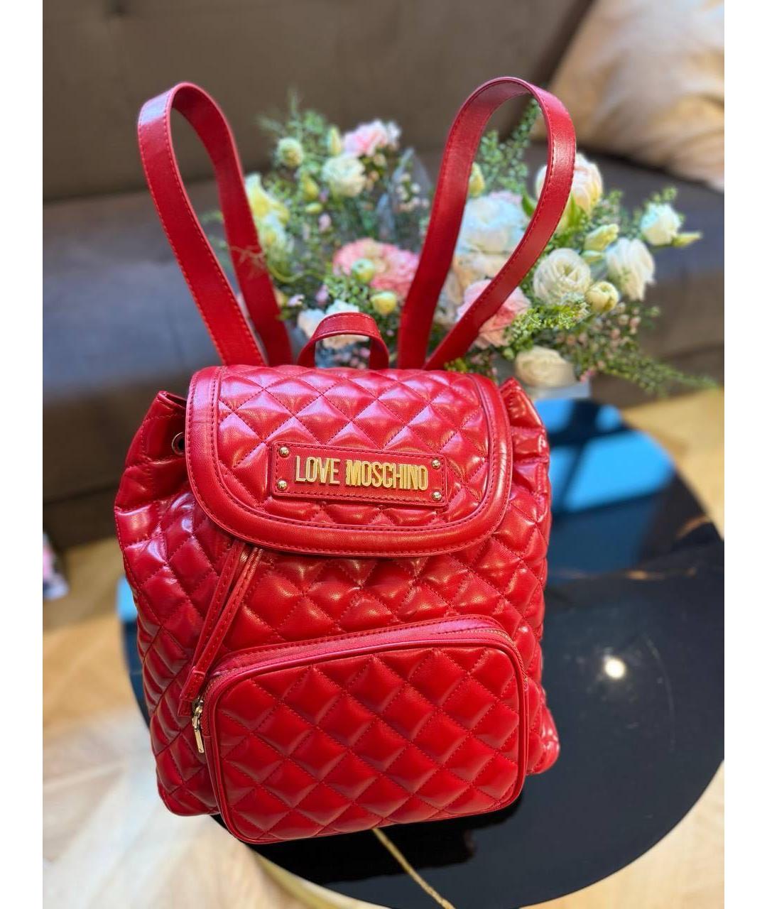 LOVE MOSCHINO Красный рюкзак, фото 3