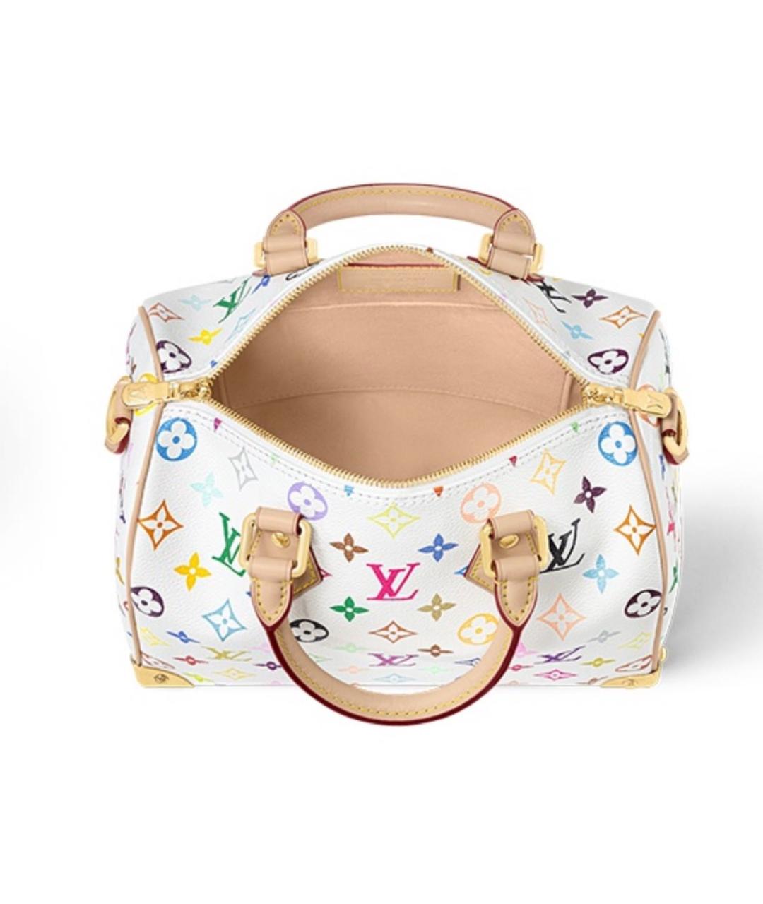 LOUIS VUITTON Белая кожаная сумка с короткими ручками, фото 3