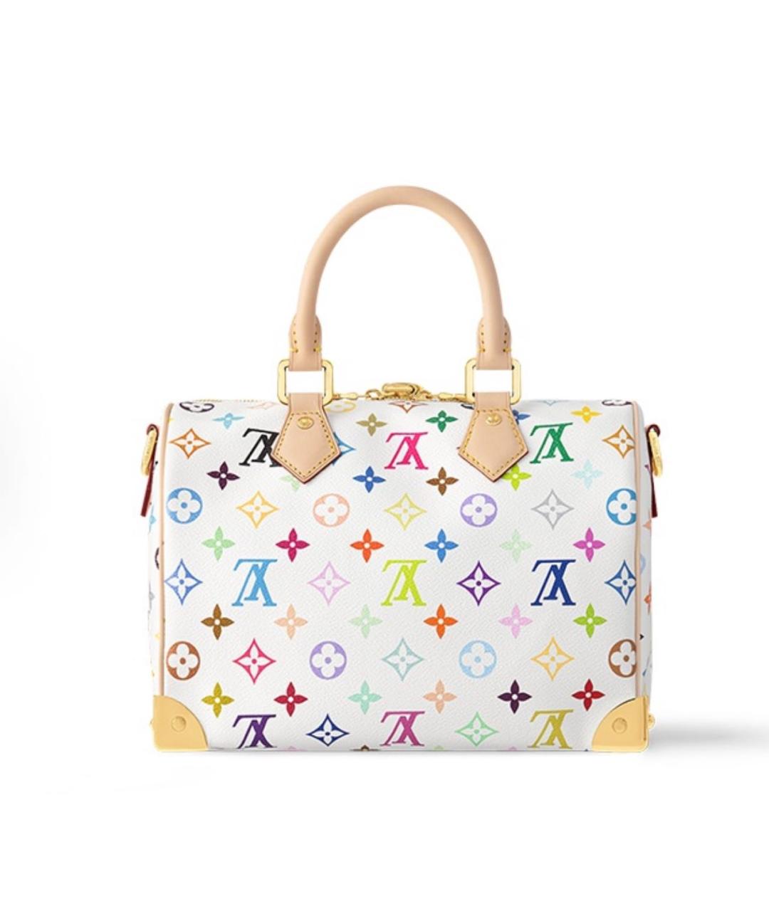 LOUIS VUITTON Белая кожаная сумка с короткими ручками, фото 5