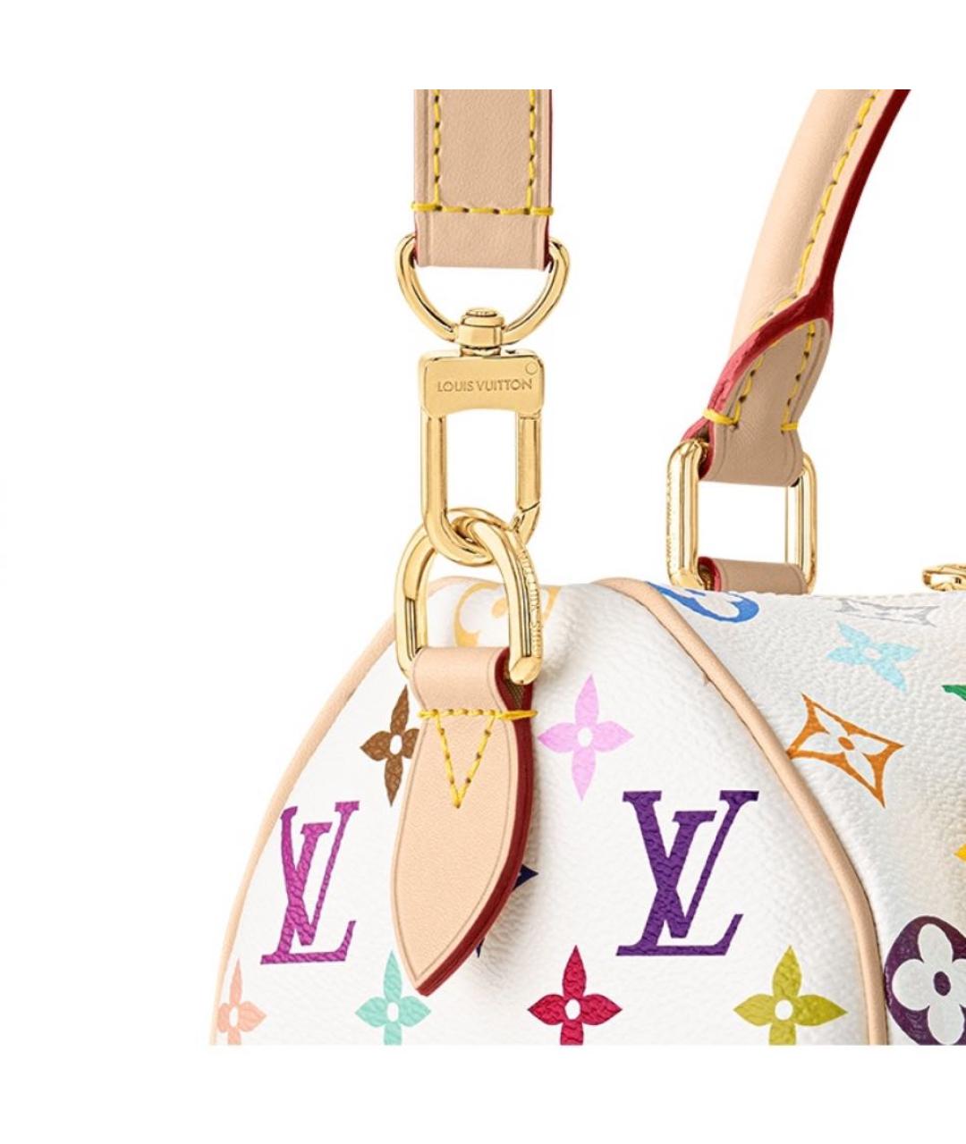 LOUIS VUITTON Белая кожаная сумка с короткими ручками, фото 4