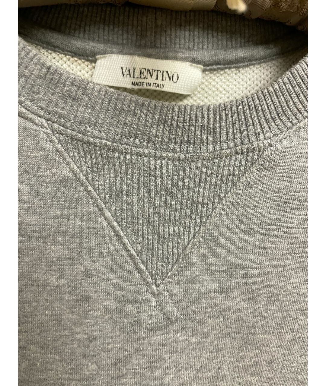 VALENTINO GARAVANI Серый хлопковый джемпер / свитер, фото 6