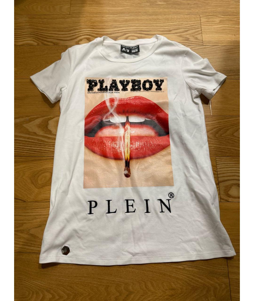 PHILIPP PLEIN Белая хлопковая футболка, фото 8
