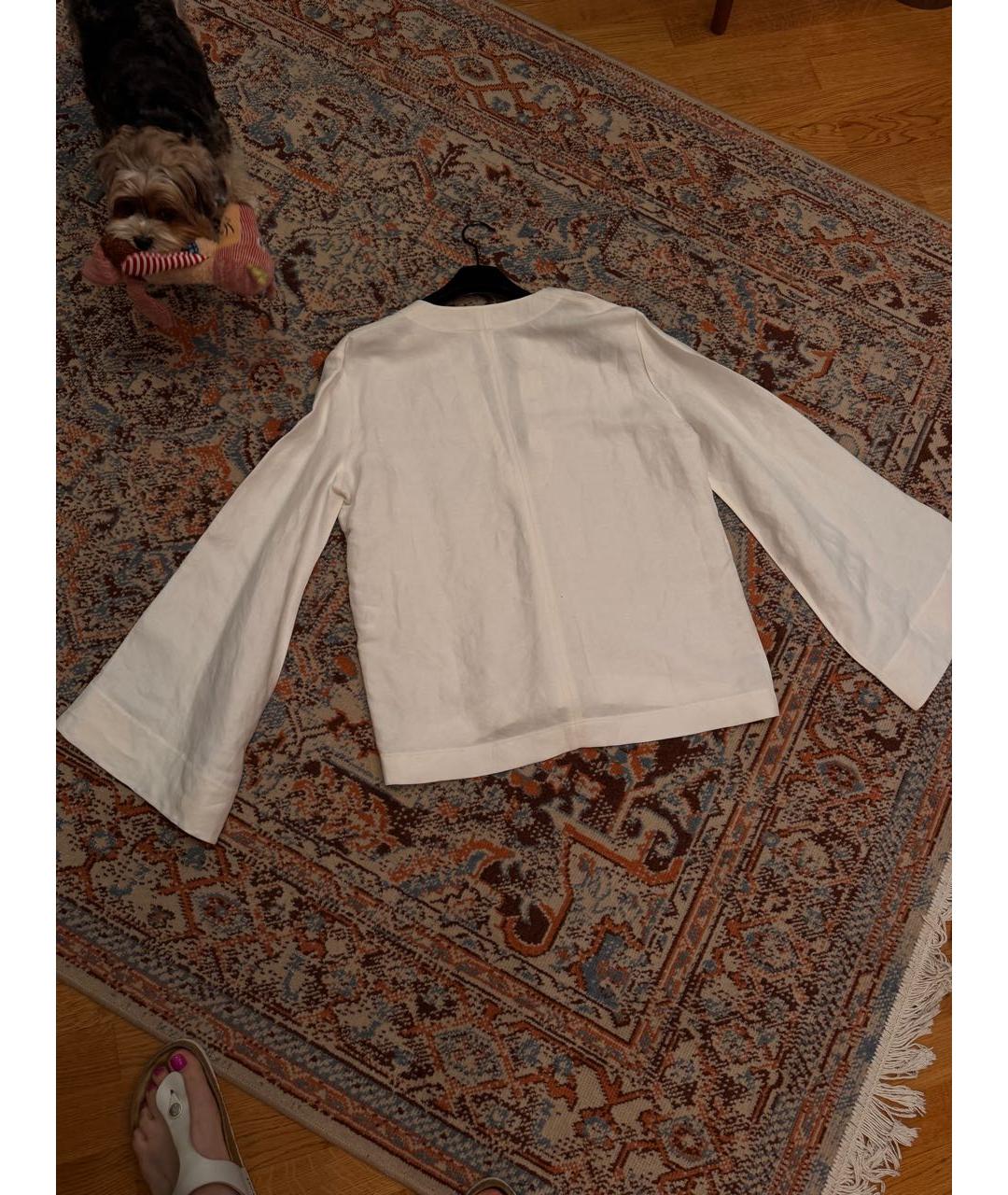 CELINE Белая льняная блузы, фото 2