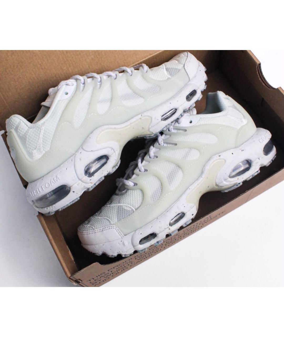 NIKE Белые текстильные низкие кроссовки / кеды, фото 5