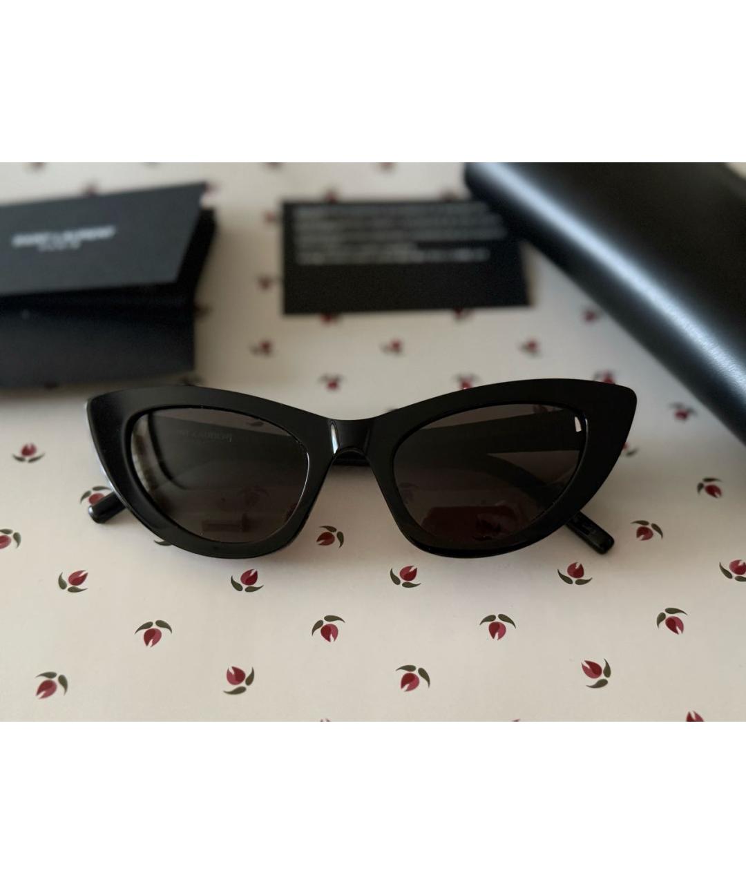 SAINT LAURENT Черные пластиковые солнцезащитные очки, фото 2