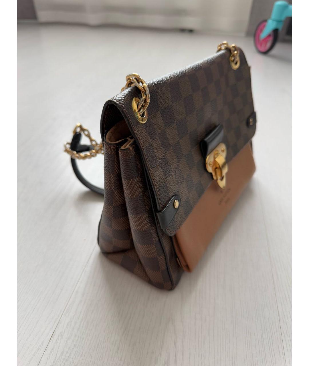 LOUIS VUITTON Коричневая кожаная сумка через плечо, фото 2