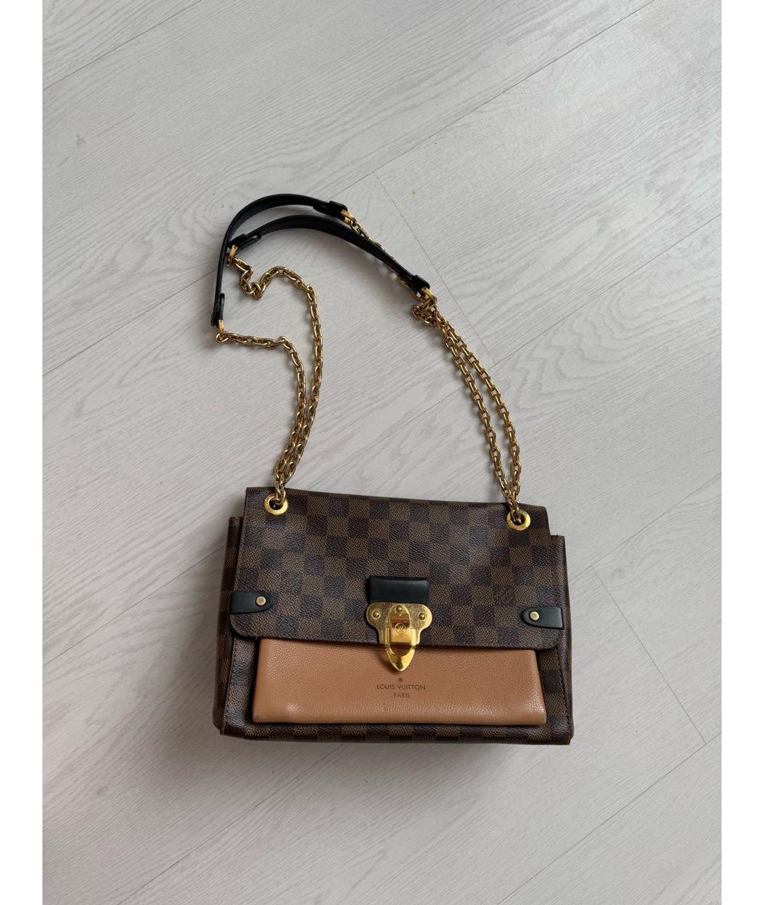 LOUIS VUITTON Коричневая кожаная сумка через плечо, фото 5