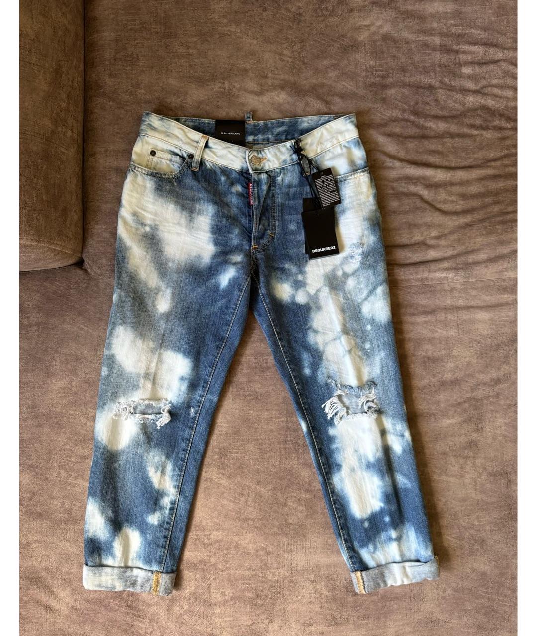 DSQUARED2 Голубые хлопковые джинсы слим, фото 7