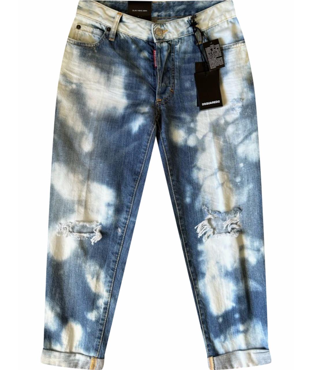 DSQUARED2 Голубые хлопковые джинсы слим, фото 1