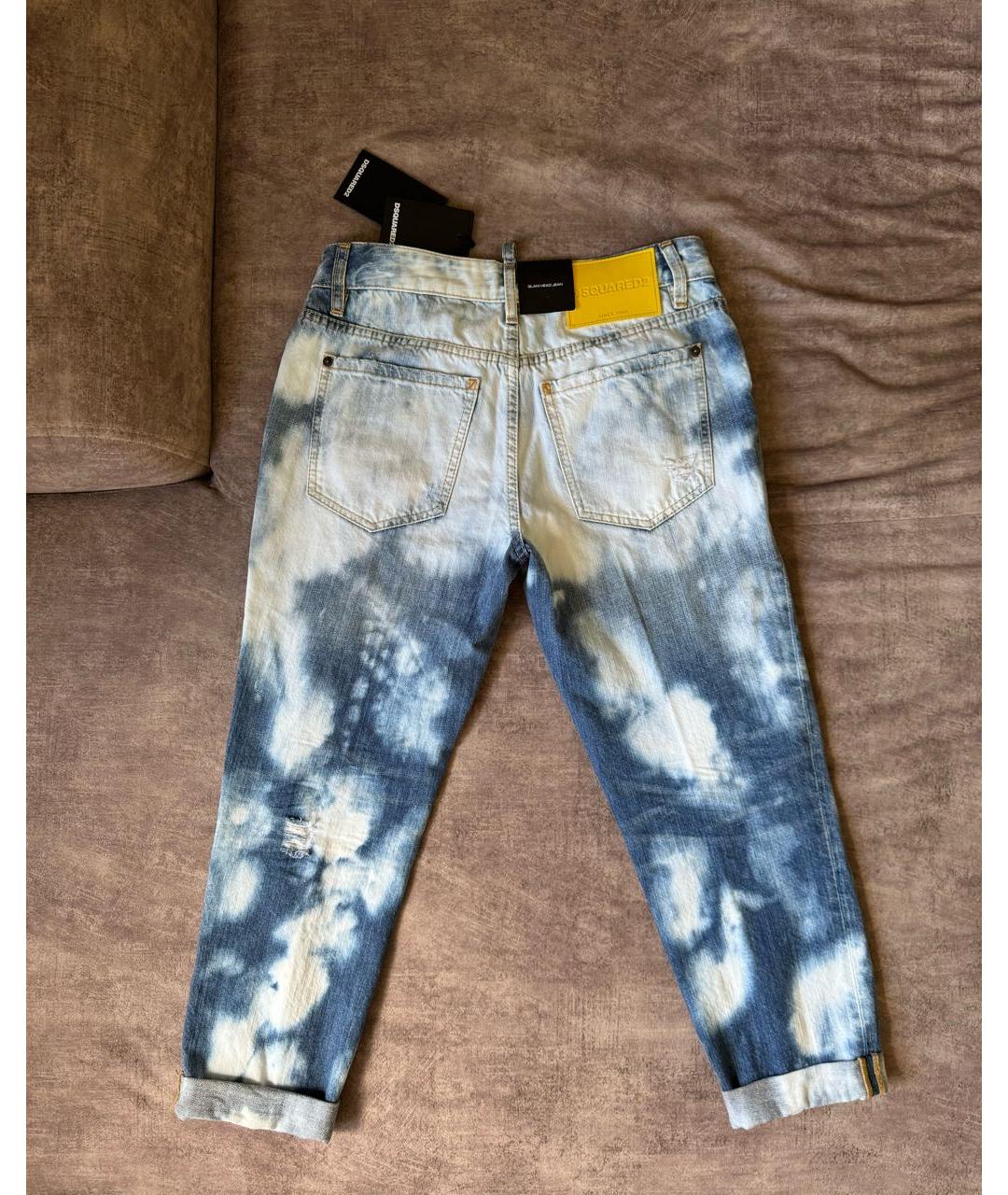 DSQUARED2 Голубые хлопковые джинсы слим, фото 2
