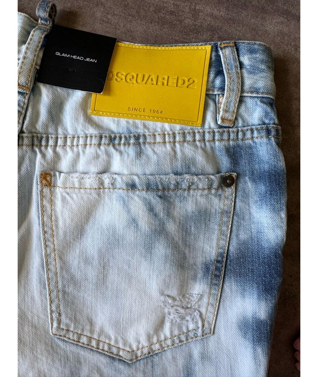 DSQUARED2 Голубые хлопковые джинсы слим, фото 3